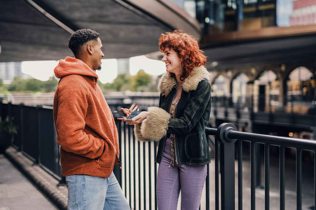 people connecting through conversation