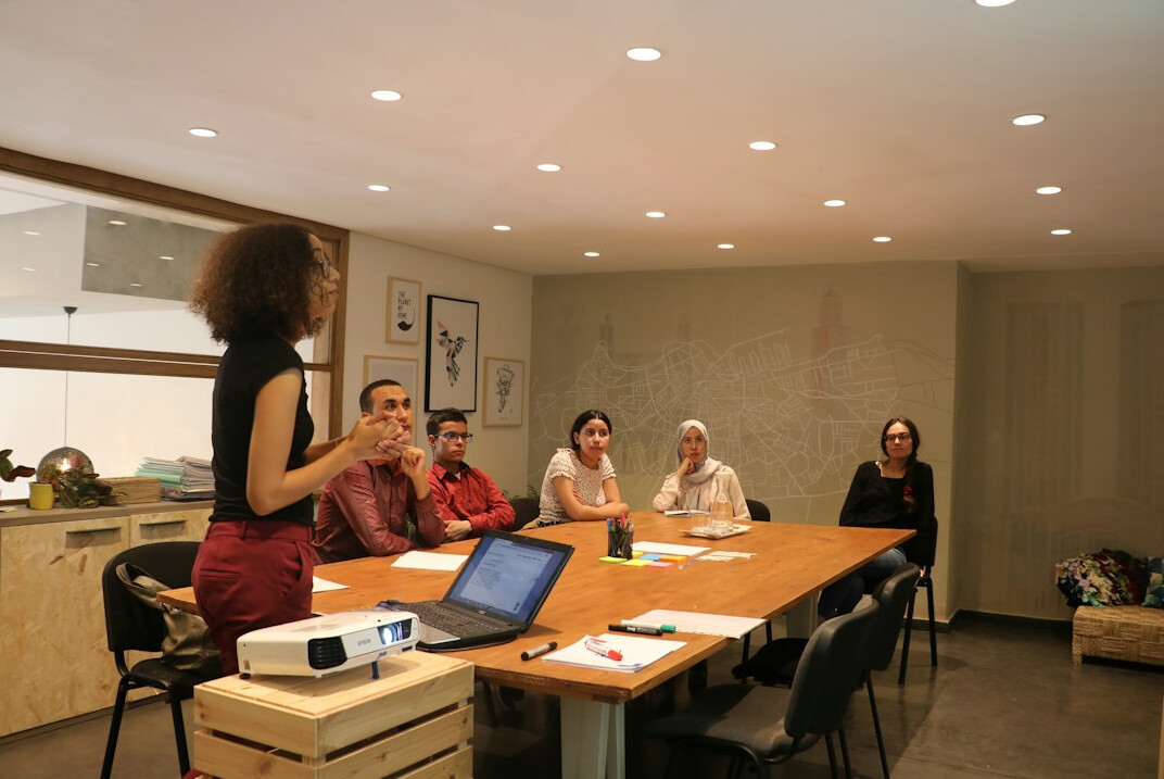 woman presenting in meeting