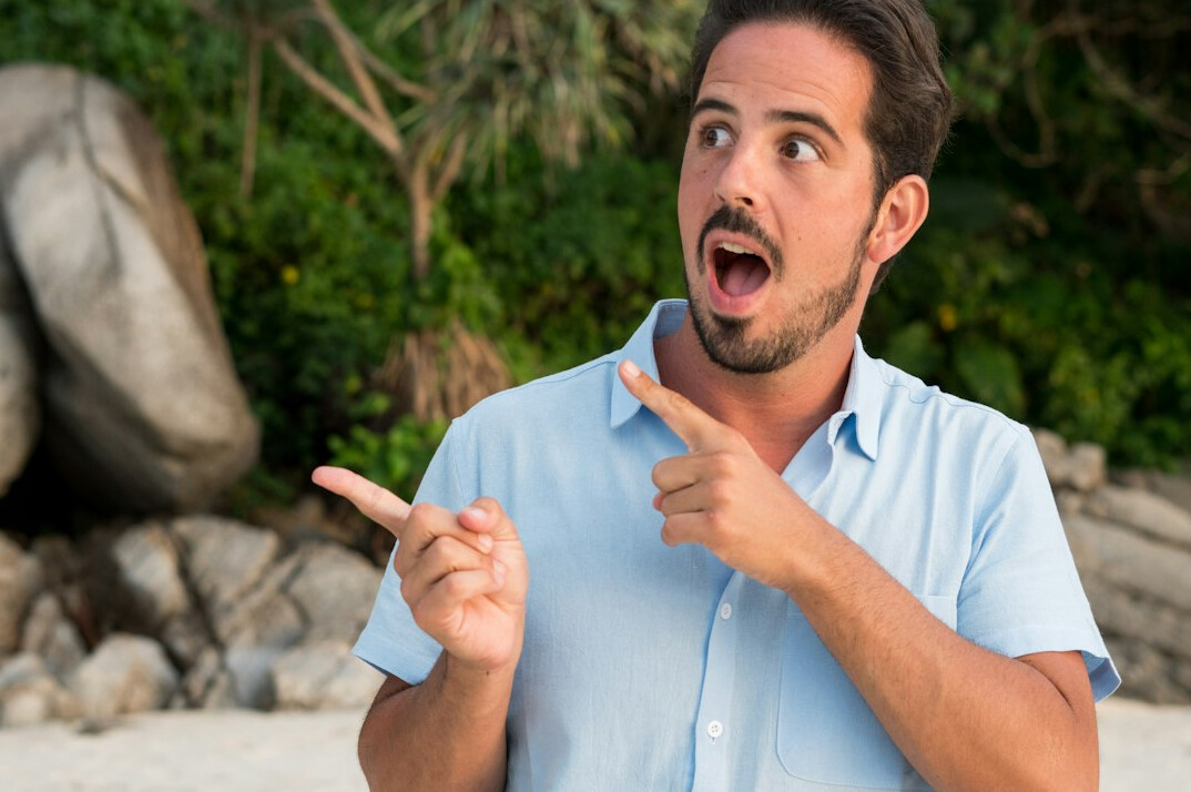 man practicing speech confidently